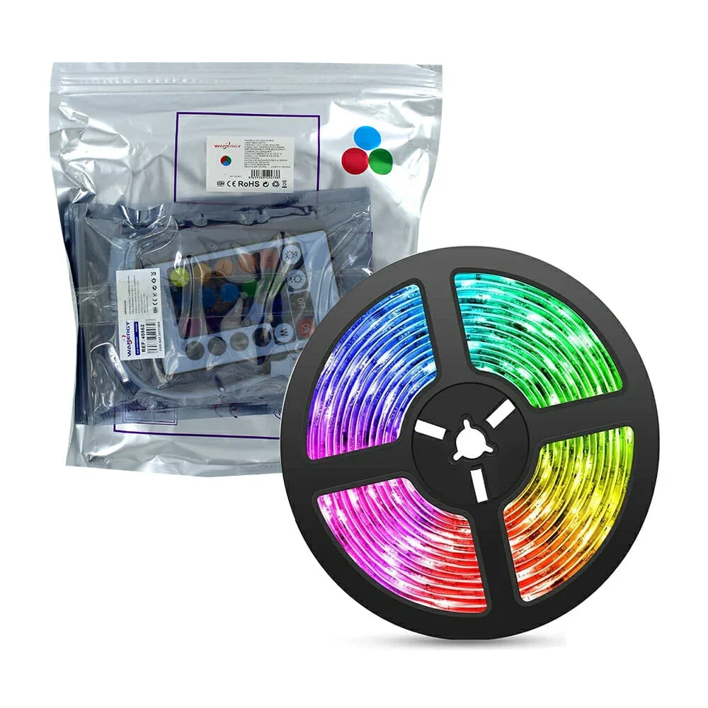 Tira led rgb wanergy de 5 metros con control y eliminador / 40962