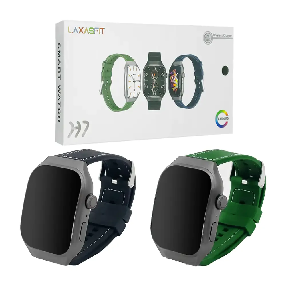 Smart watch laxasfit con correa de silicon diseño cosido + cargador magnético, variedad de colores
