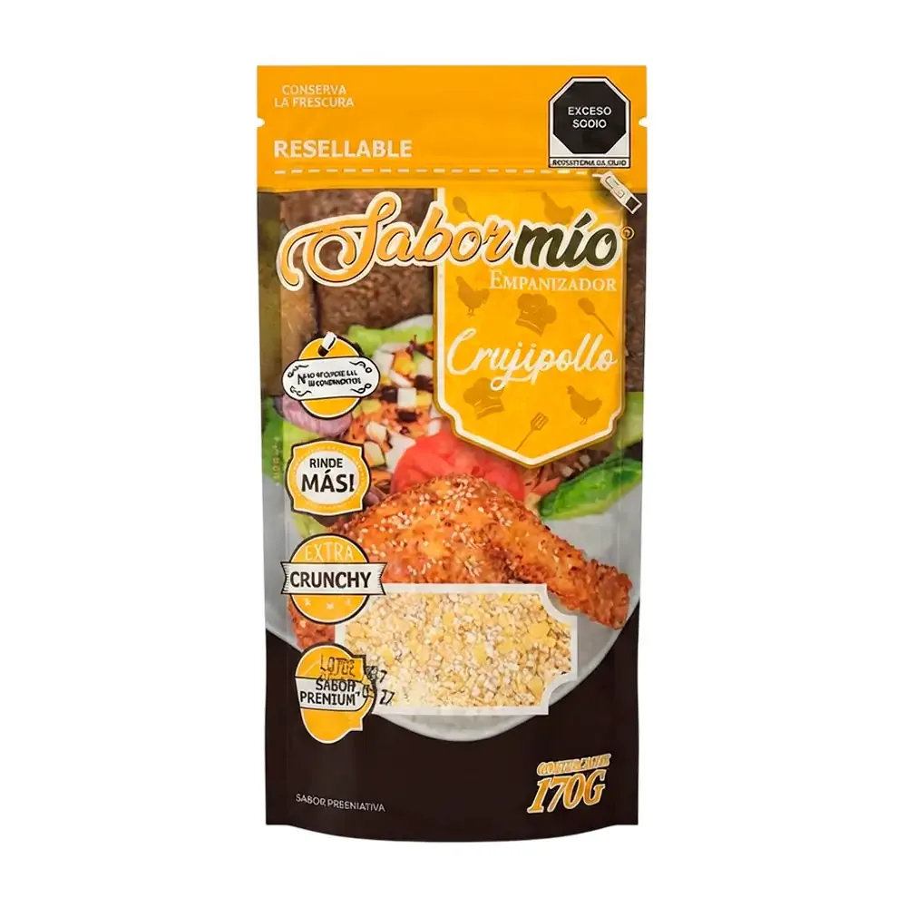 Empanizador sabor mio sabor crujipollo, pan y hojuelas de maíz granulado y condimentado, 170g / 493483