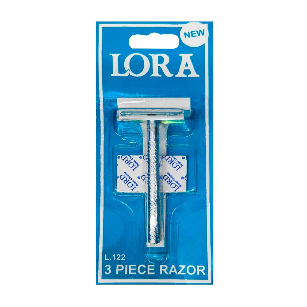 1pza Rastrillo lora metálico con 3 navajas intercambiables / 122 / tl35517