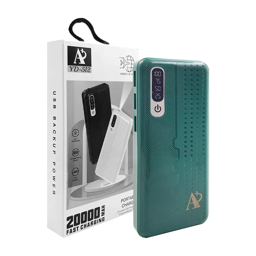 Power bank / batería portátil con 3 puertos usb, puerto v8 y linterna, variedad de colores / portable charger / 128917