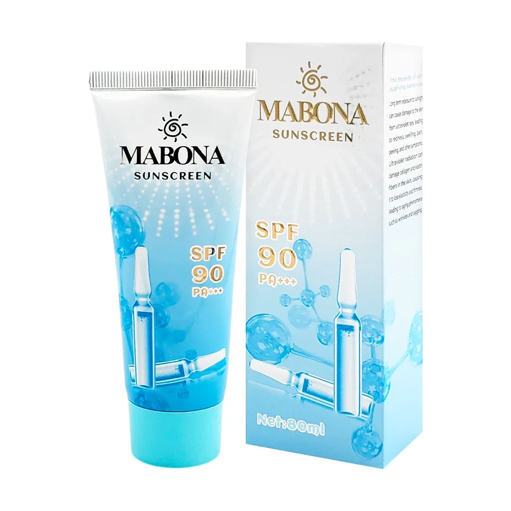 1 pza protector solar mabona, spf 90pa+++, 80ml, formulado con colágeno / mb5957