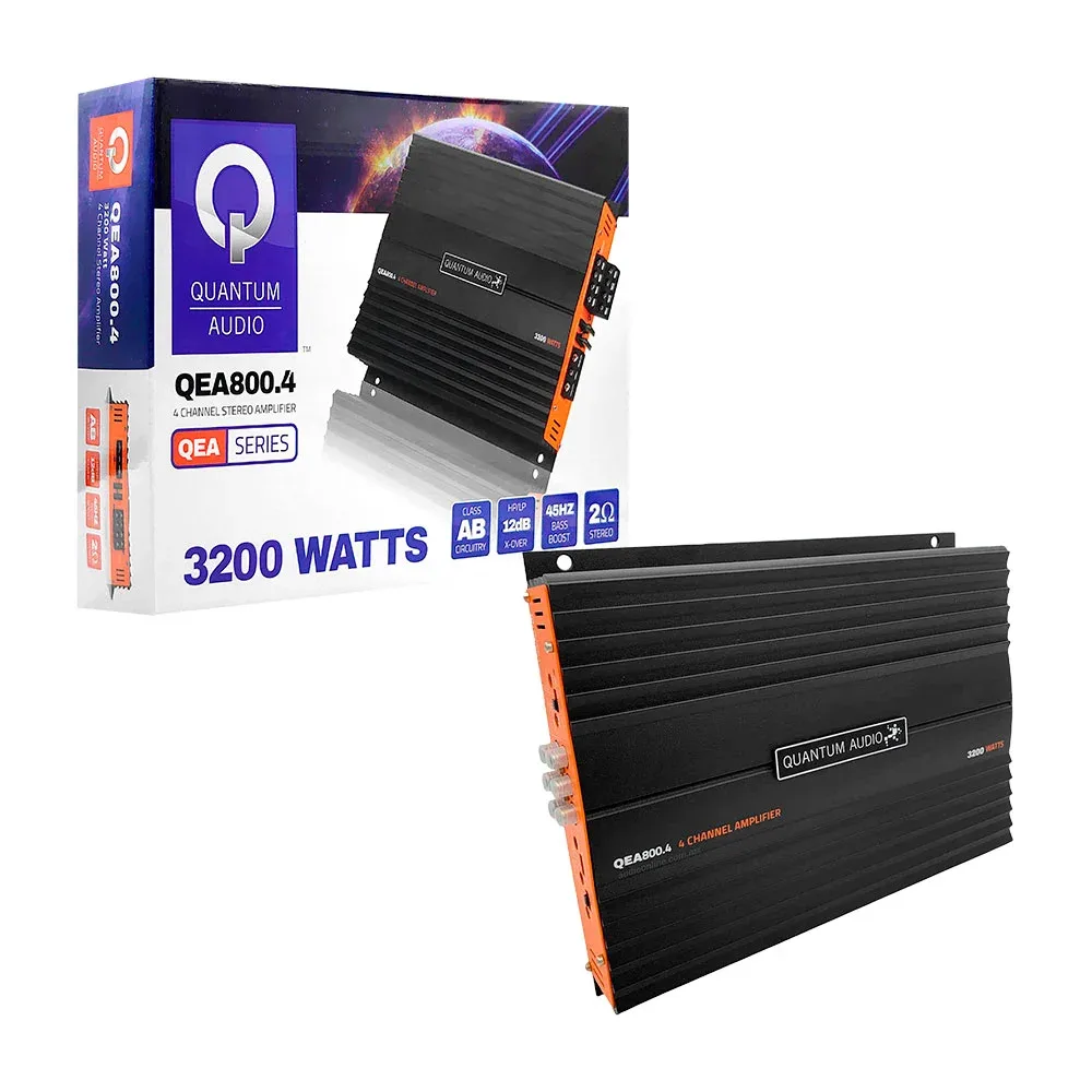 Amplificador estéreo con 4 canales, 3200w, 45hz / quantum audio / qea800.4