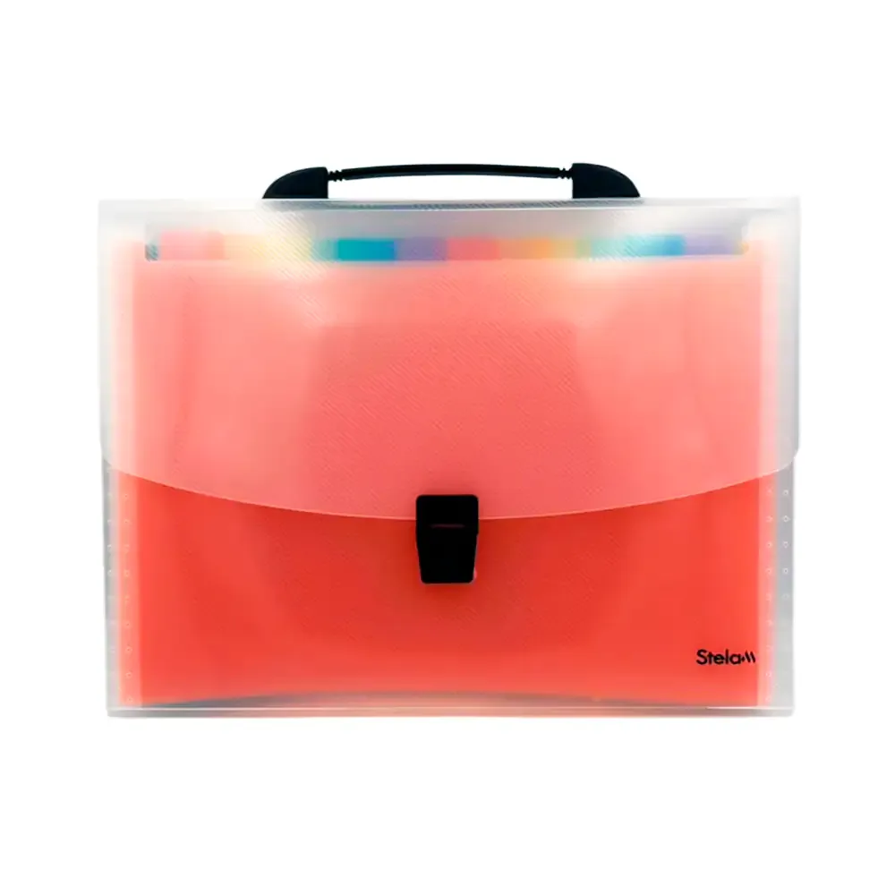 Carpeta fuelle stelam tipo maletin de plastico translucido, 33x24cm