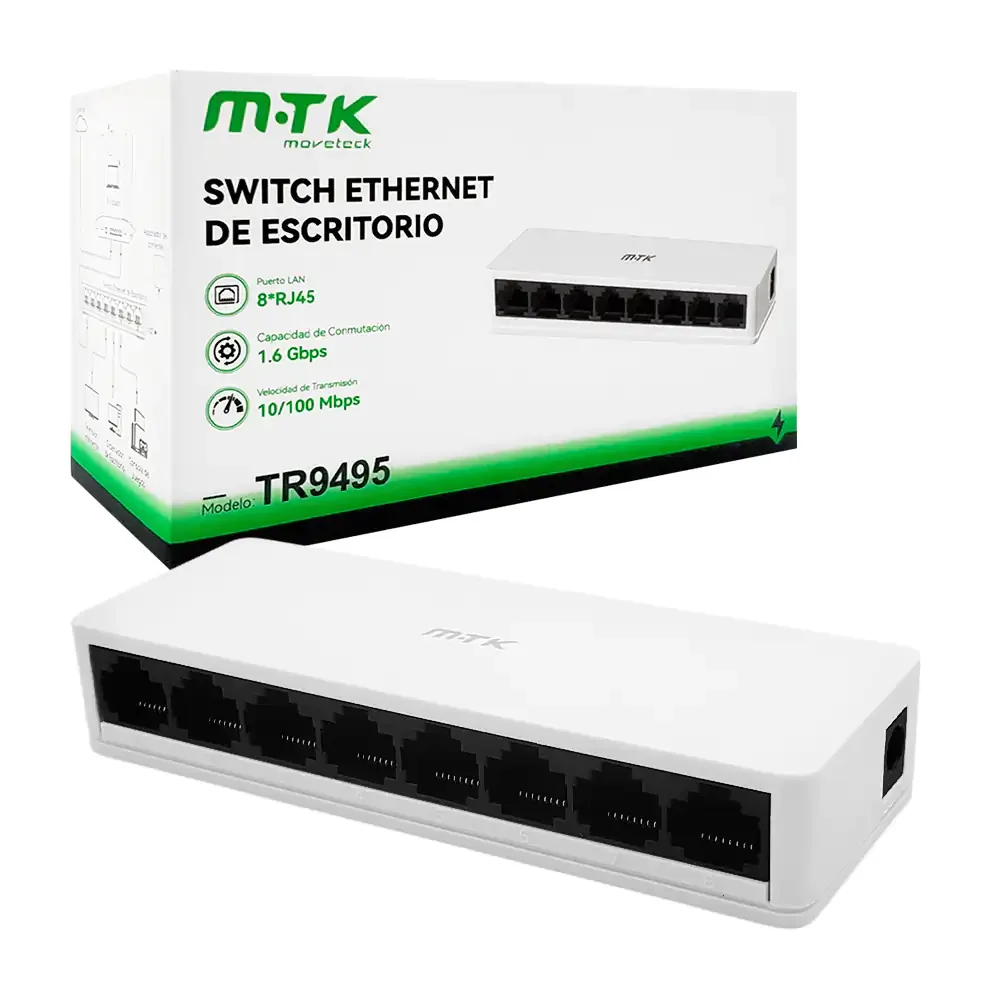 Hub switch de internet mtk con 8 puertos de conexión ethernet, 100mbps