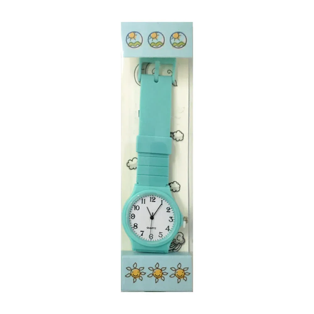 1pza Reloj redondo quartz con correas de plástico, variedad de colores / sw171