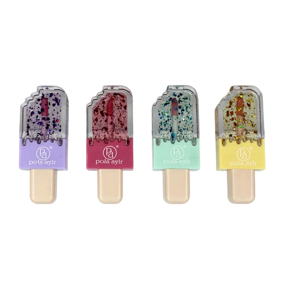1pza Brillo labial lip gloss pola aylr con aroma y forma de paleta, variedad de colores / lc8097
