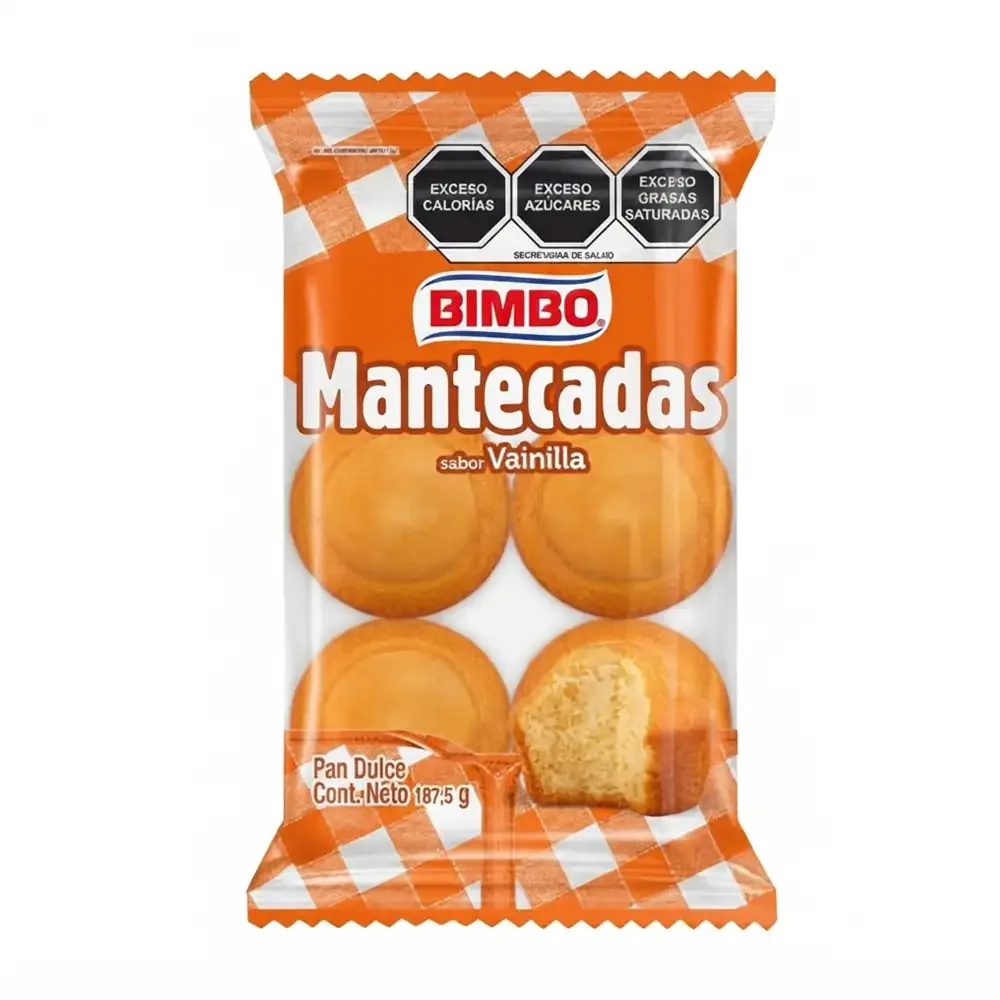 Paquete con 6 mantecadas bimbo, sabor vainilla / 475521