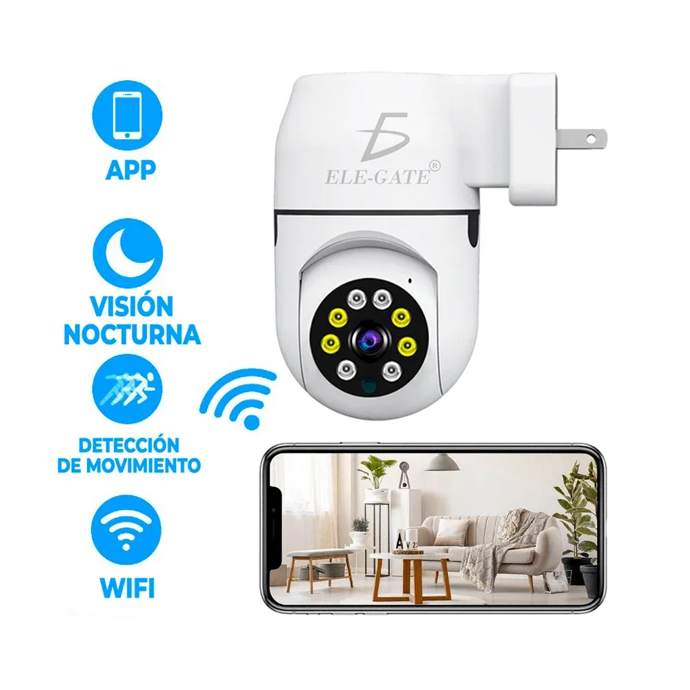 Cámara de enchufe remota wi-fi con resolución de 1080p / web.51