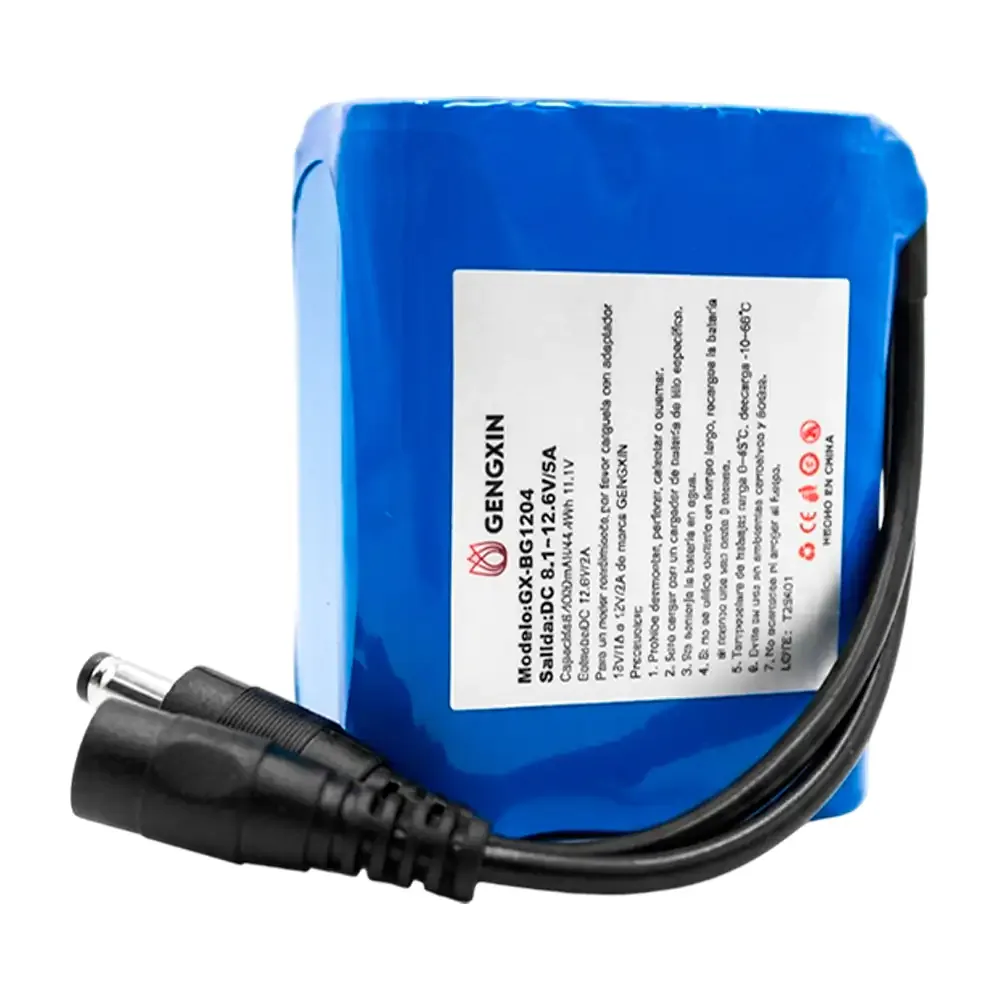 Batería gengxin recargable de 4000mah con entrada y salida dc, 12.6v