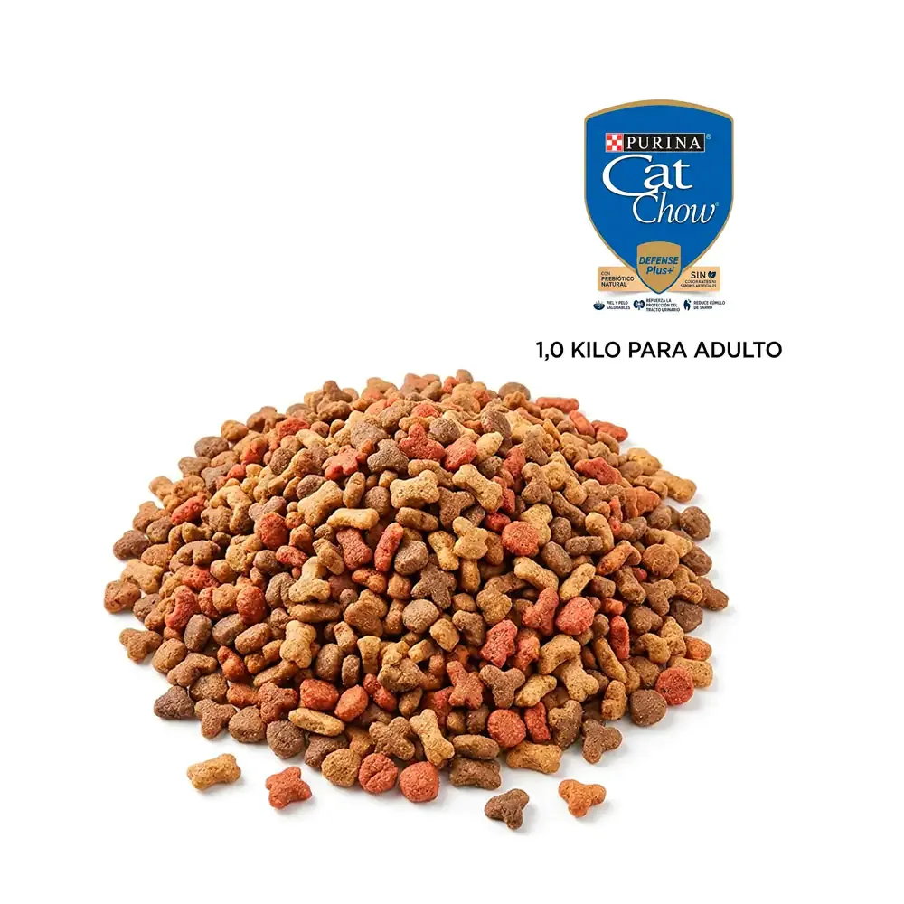 1 kilo de croquetas cat chow para gatos adultos de todo tipo de razas, sabor pescado / catchow