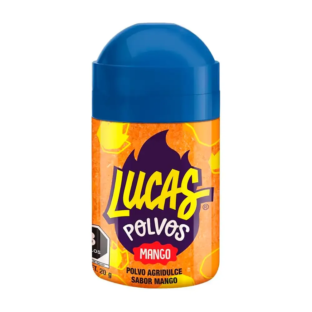 baby lucas polvos, dulce con polvo agridulce sabor mango, 20g