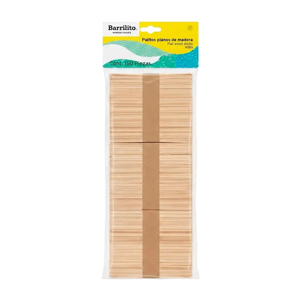 Paquete con 150 palitos de madera delgados barrilito, multiusos