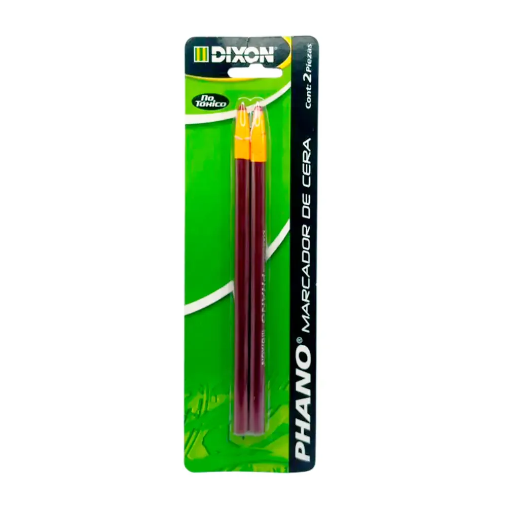 Blíster con 2 lápices - marcadores de cera dixon phano en color rojo / 245