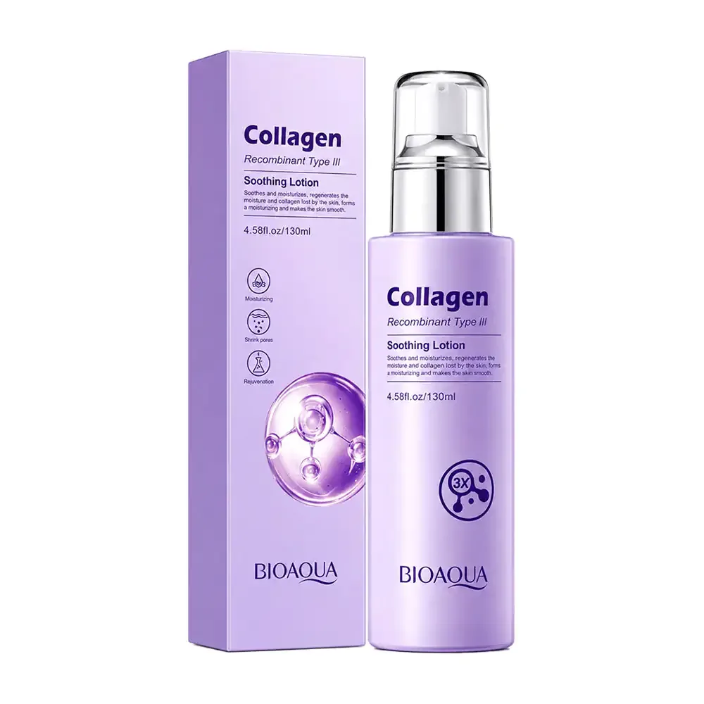 Loción calmante con colágeno tipo III recombinante, hidrata, calma y reafirma