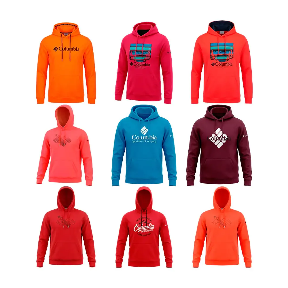 Sudadera columbia original, capucha y bolsillo, variedad de diseños y tallas