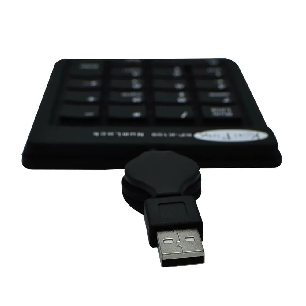 Teclado numérico portátil con 18 - 19 teclas y conexión por usb retráctil / kp-k109 / numerical keypad