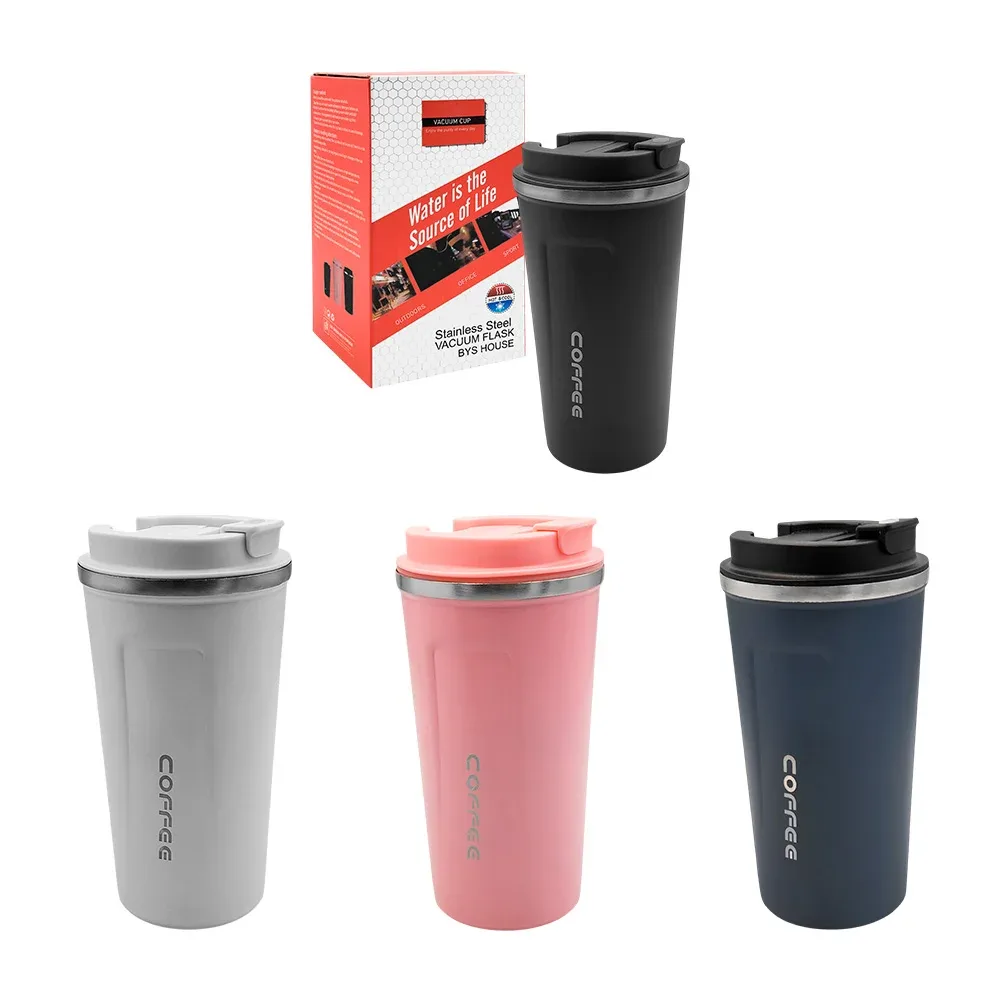 Vaso cafetero de acero inoxidable con tapa y capacidad de 480ml, variedad