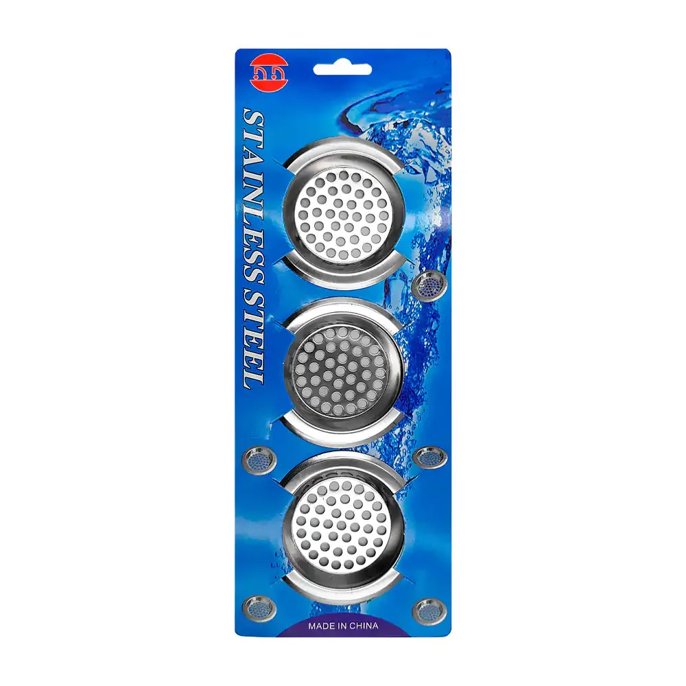 Blíster con 3 coladores filtro metálico redondo / a4240