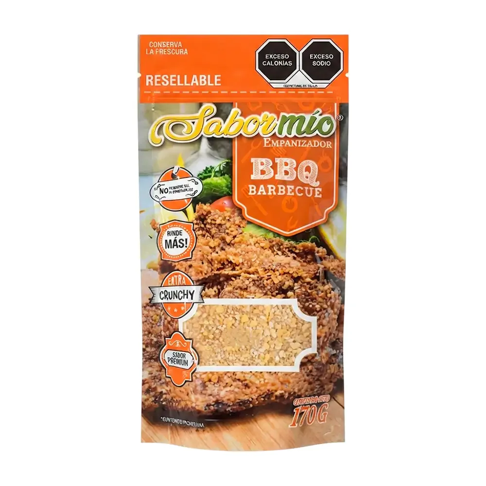 Empanizador sabor mio sabor bbq barbecue, pan y hojuelas de maíz granulado y condimentado, 170g