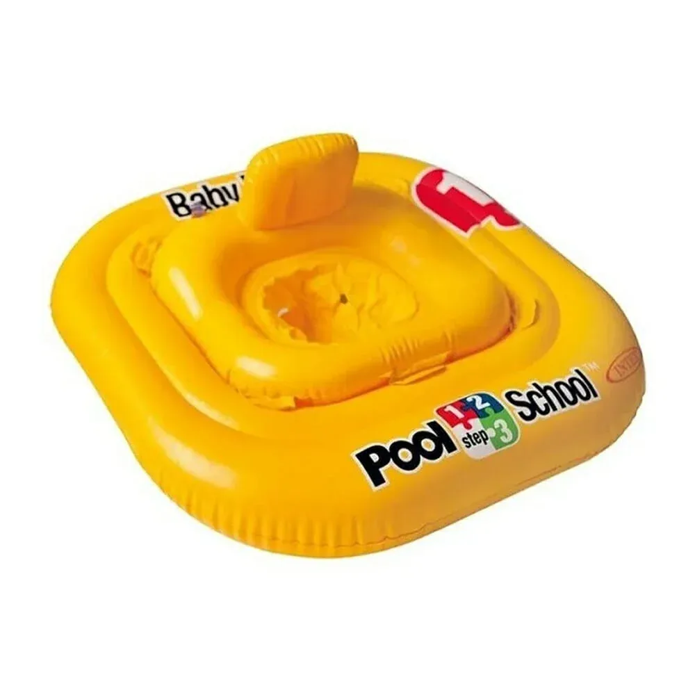Salvavidas flotador intex con 2 asas de plástico y respaldo para bebé 79x79cm / #56587eu