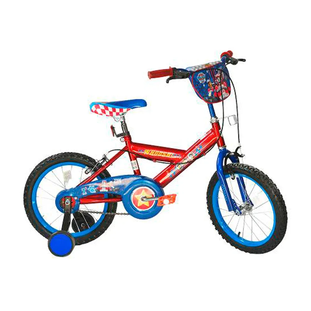 Bicicleta infantil de 12 pulgadas con estampado de paw patrol y llantas de goma