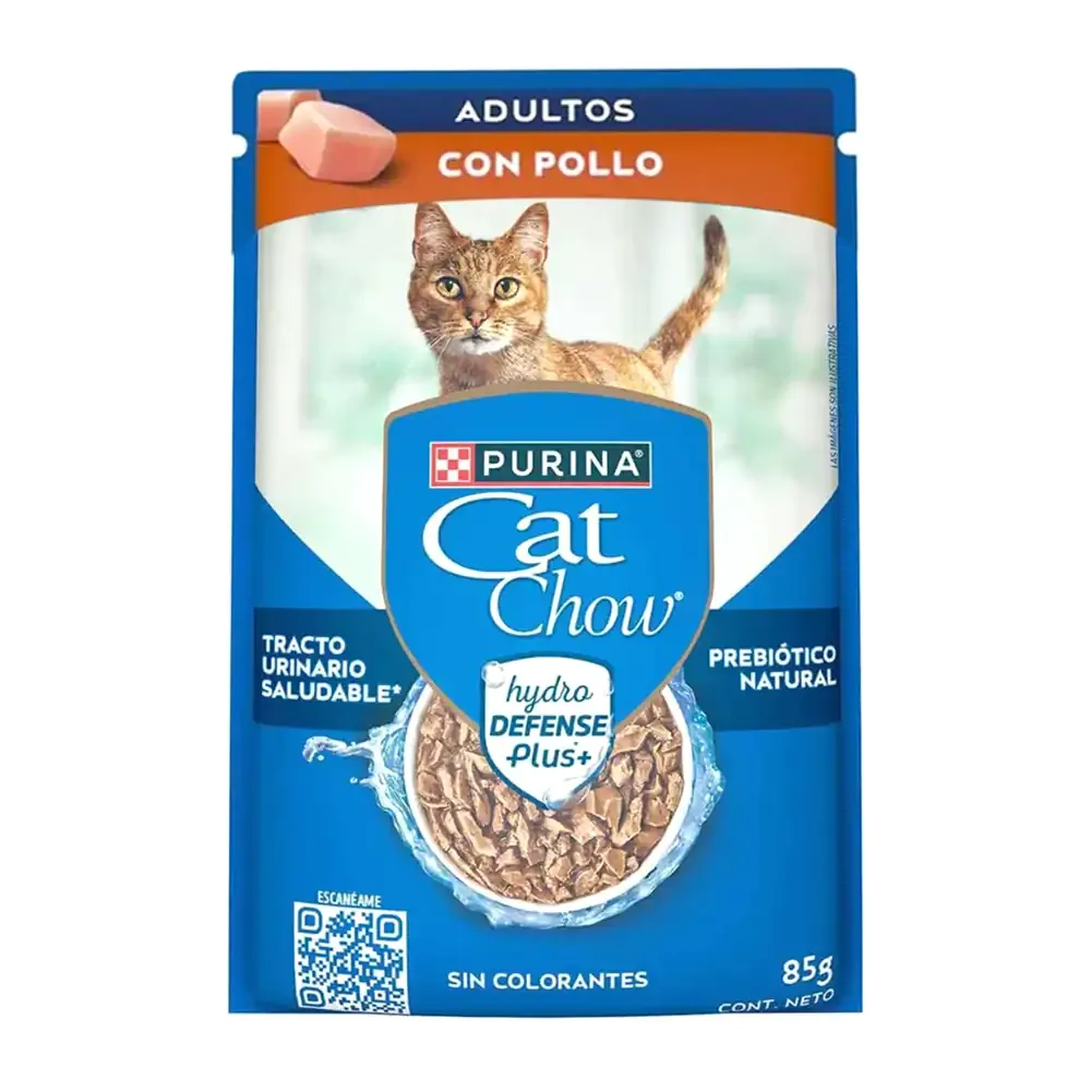 1pza alimento húmedo para gatos, purina cat chow sabor pollo para gatos adultos, 85g / cat-pollo