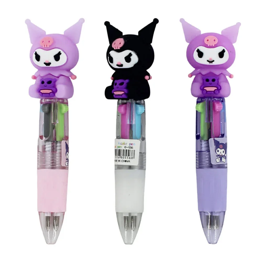 1pza Pluma pequeña retráctil intercambiable con decoración de hello kitty o kuromi, variedad de diseños / e-556