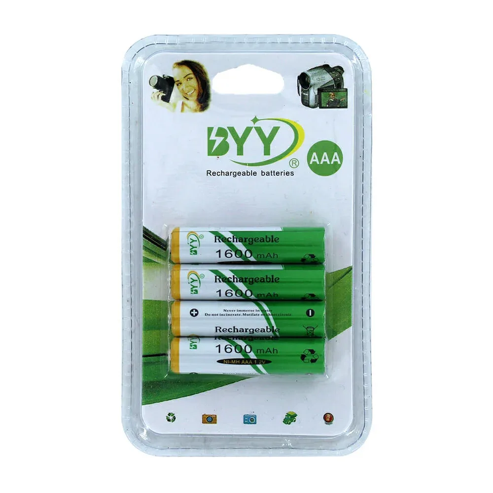 Blíster con 4 pilas baterías byy triple a recargables 1600mah / 100089 / nh07-14
