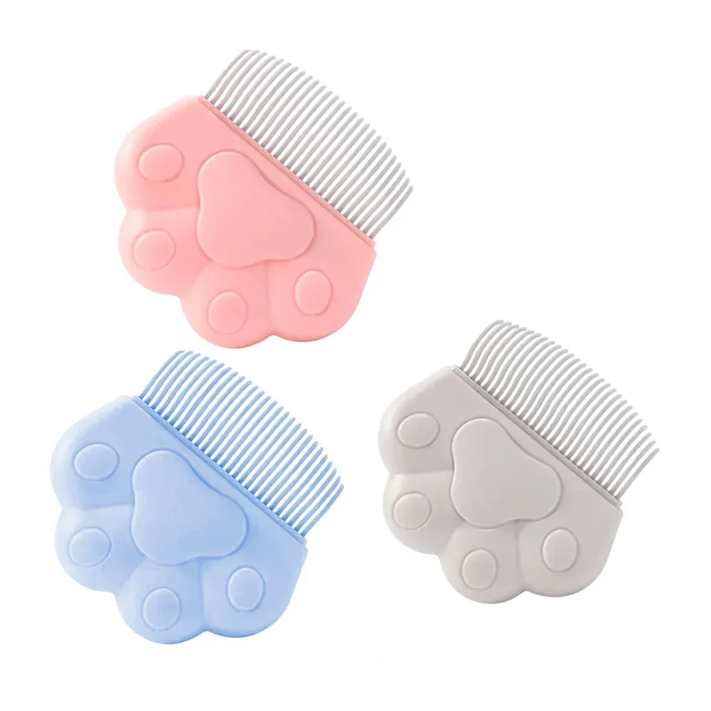 Cepillo en forma de huella con cerdas en curva para mascota, variedad de colores / 2334
