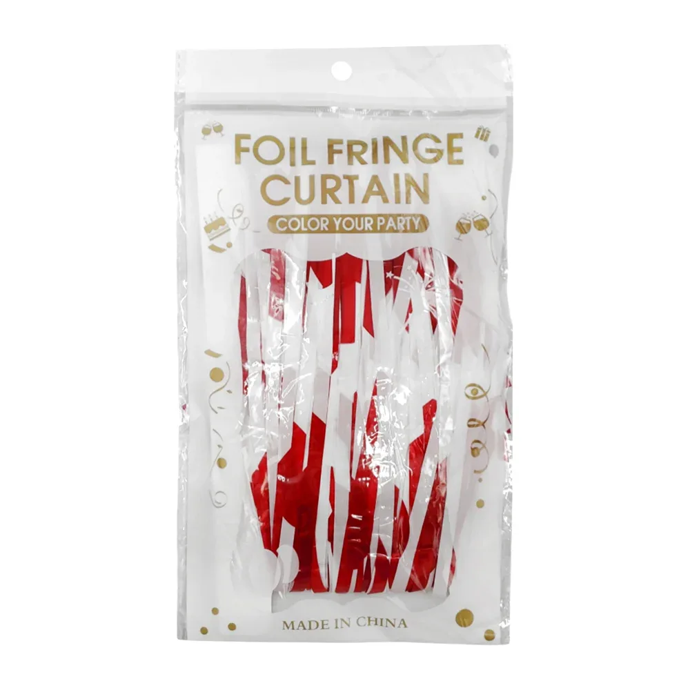 Cortina de fiesta con estampado de corazones para san valentín / foil fringe
