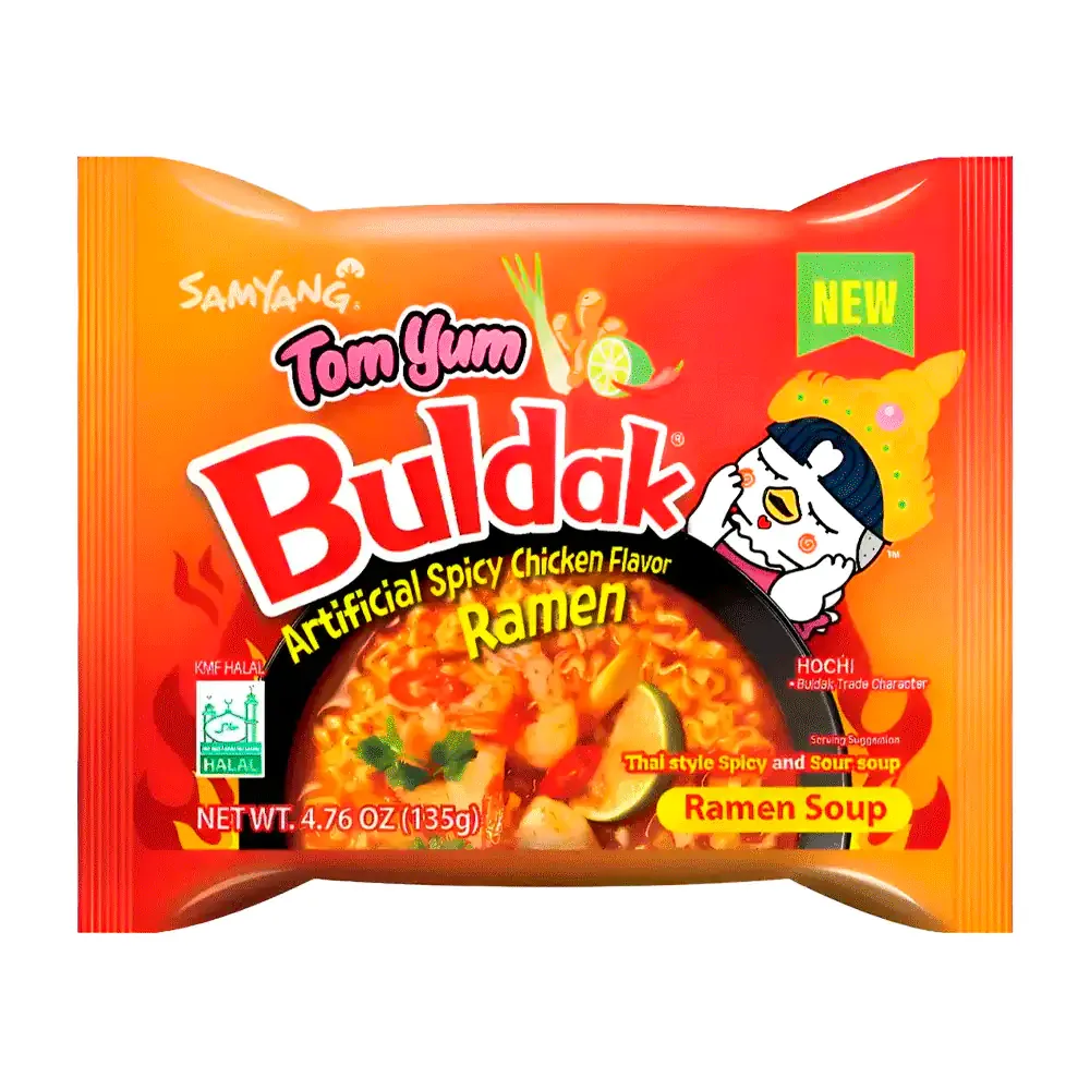 Ramen original buldak tom yum sabor pollo tailandes con limón y picante, 135g