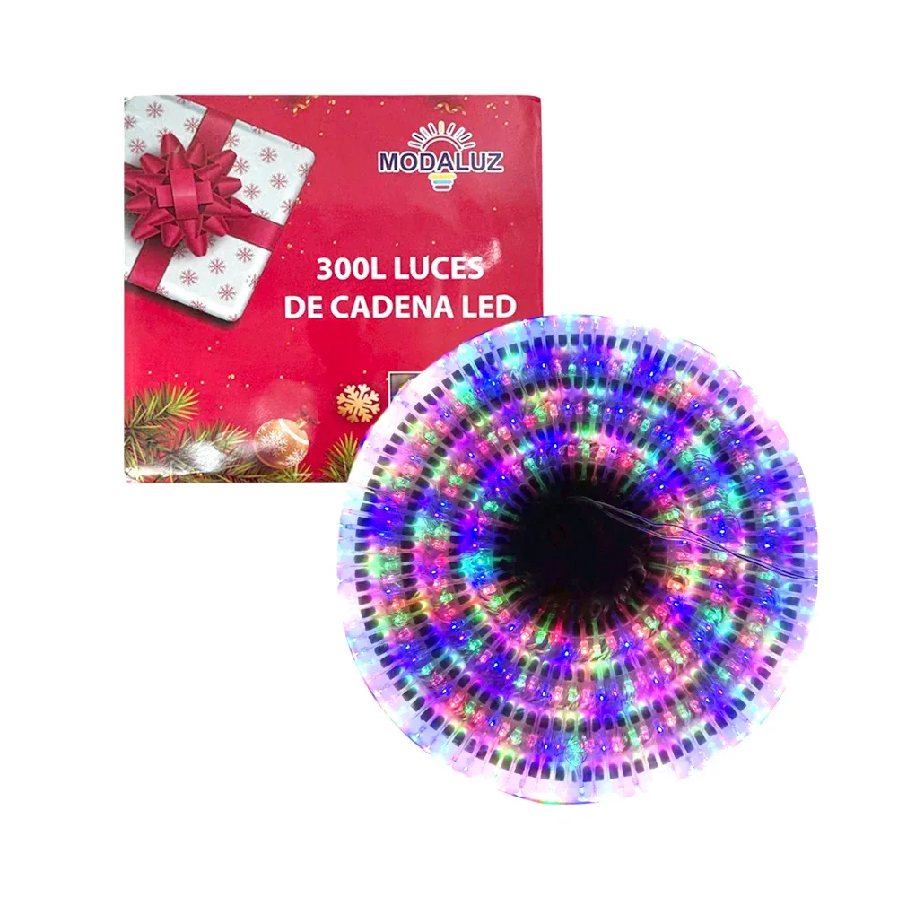 Serie de 300 luces led de cadena lineal con luz multicolor para decoración navideña / moda luz / dml8193