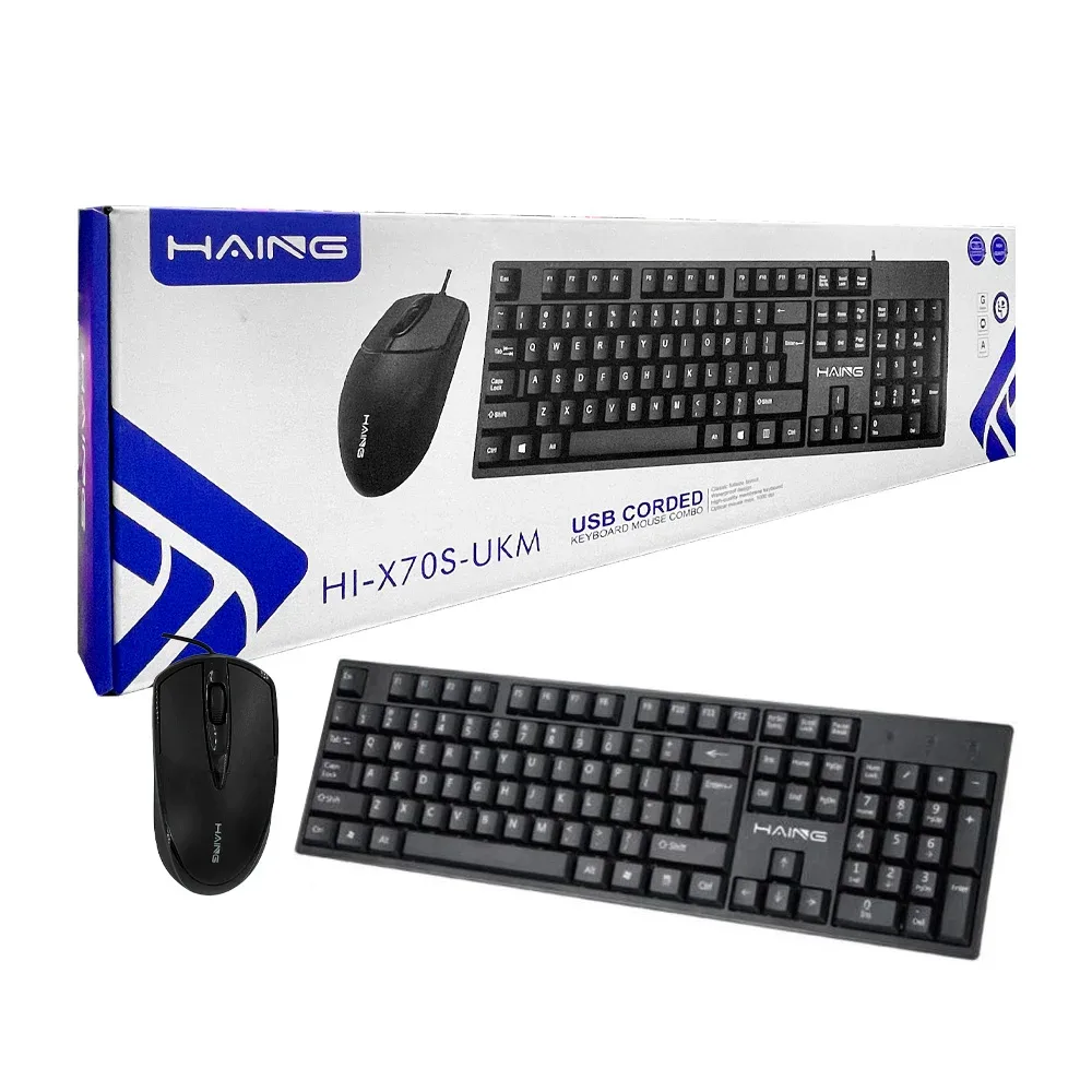 Combo teclado para pc + mouse, alámbrico usb, diseño ergonómico / x70