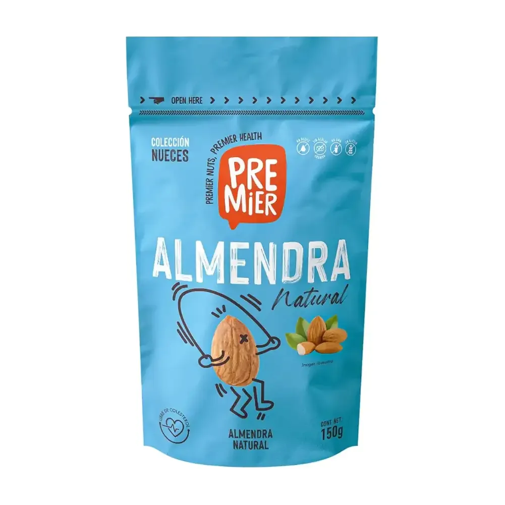 1pza bolsa premier con almendras naturales, 150g / pv-652