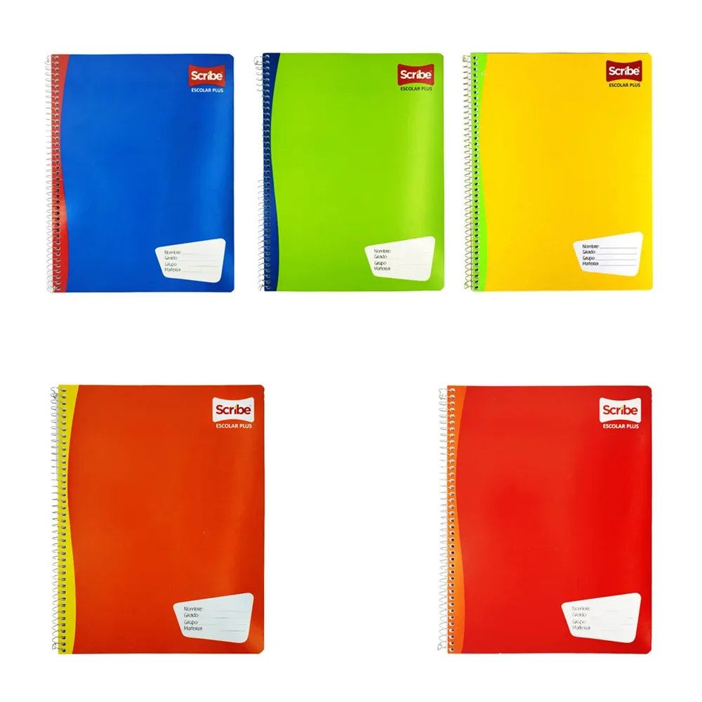 Cuaderno profesional scribe cuadro chico, espiral metálico, varios colores / 7972 / 100198-05