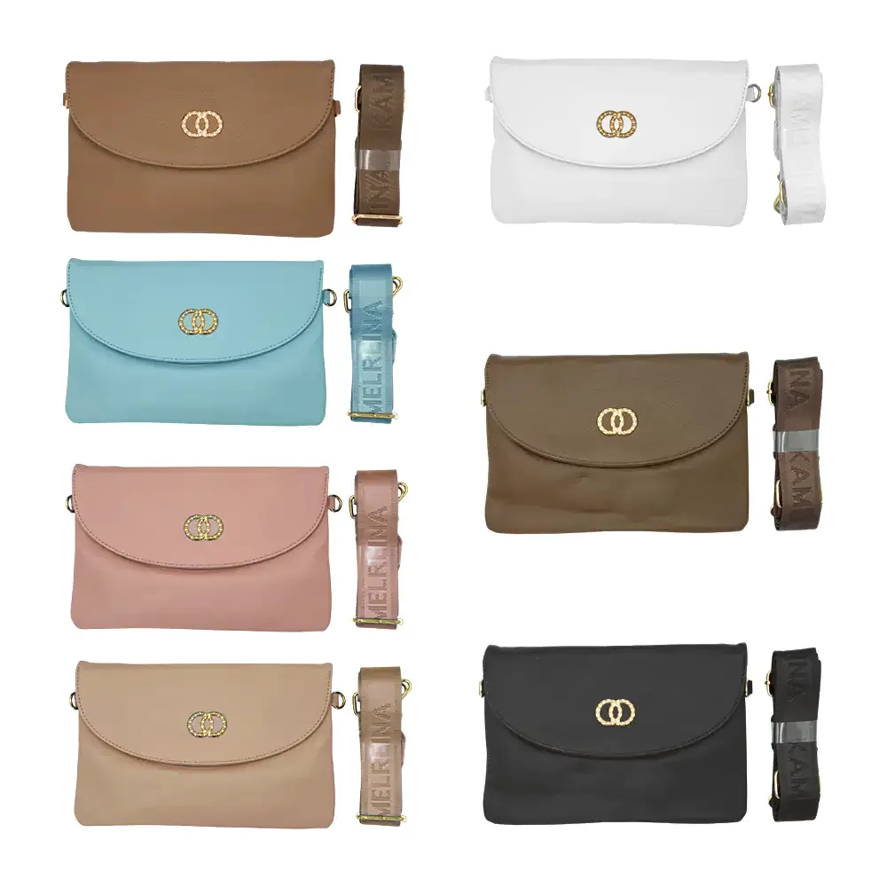 Bolsa de mano estilo sobre con 3 compartimentos tipo piel kamel reina + asa