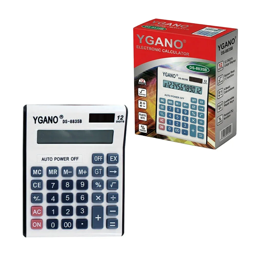 Calculadora electrónica ygano con pantalla digital de 12 dígitos / ds-8835b