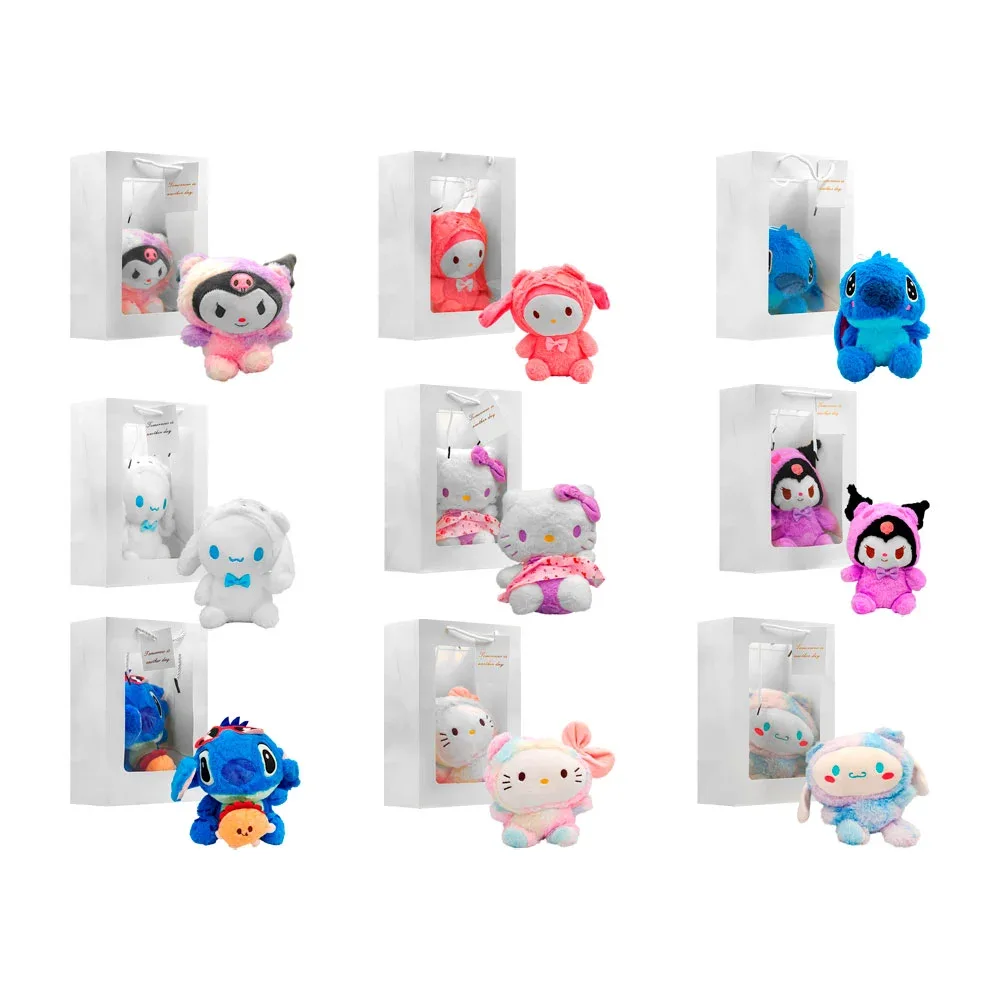Bolsa de regalo con peluche afelpado de personaje animado, varios modelos
