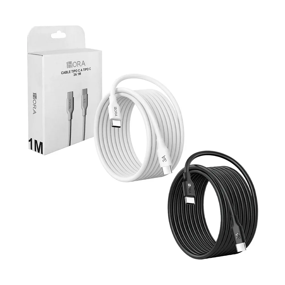 Cable 1hora de tipo c a tipo c para carga 3a, variedad de colores / cab252