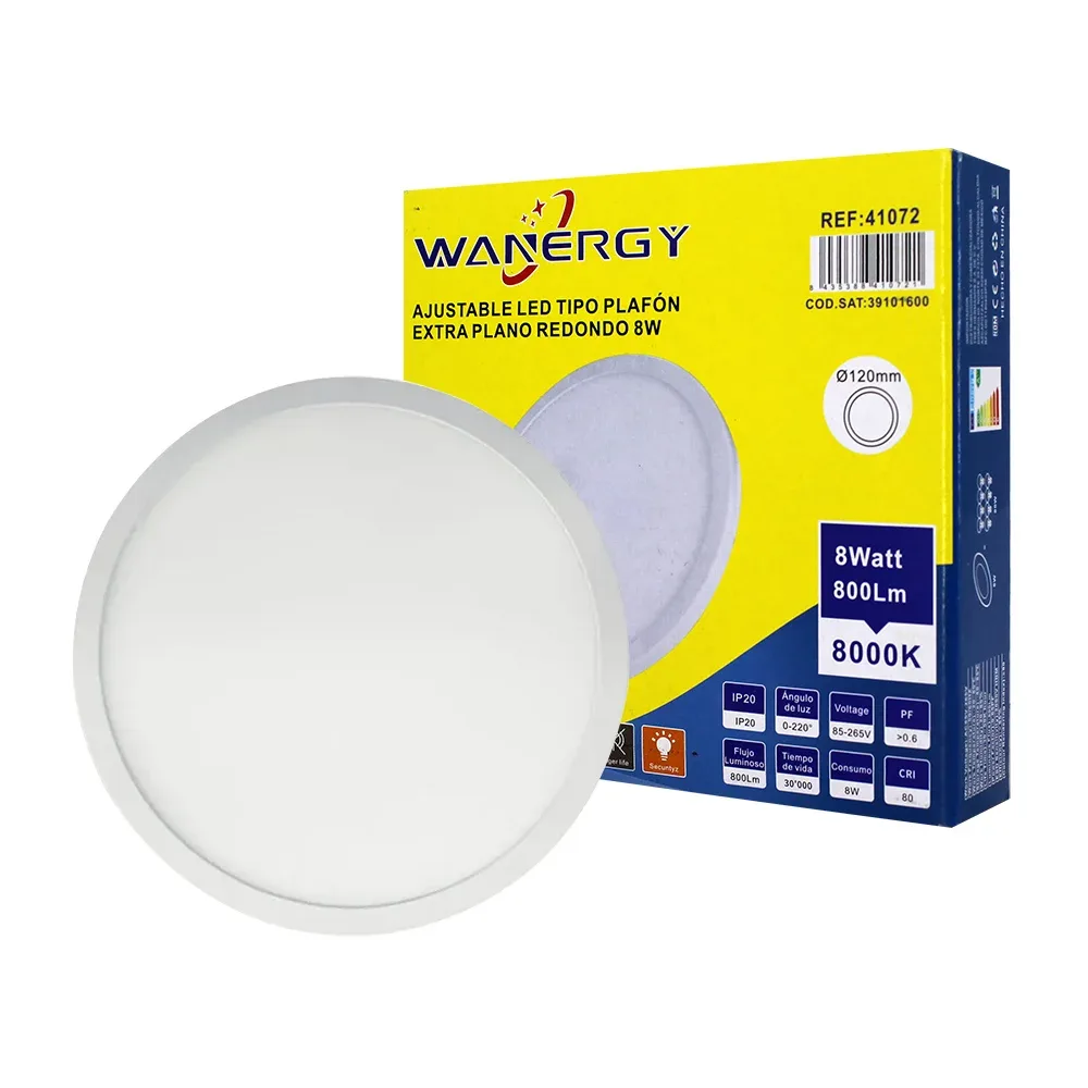 Lámpara de techo tipo plafon redondo extra plano de 8 watts / 410721
