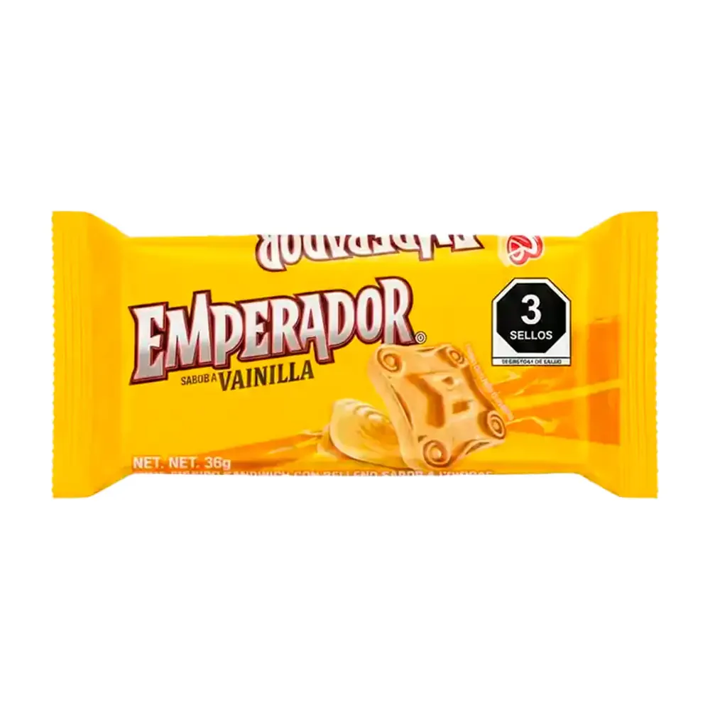 1pza mini paquete de galletas emperador sabor vainilla con relleno, 36g / vainilla40