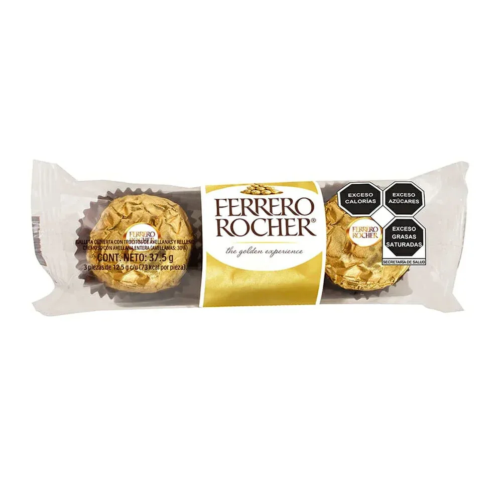 Paquete de chocolates ferrero rocher 3pz / t3x16