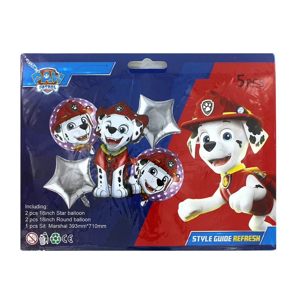 Set 5 globos metálicos con diseño de personajes animados, variedad de modelos / li-056