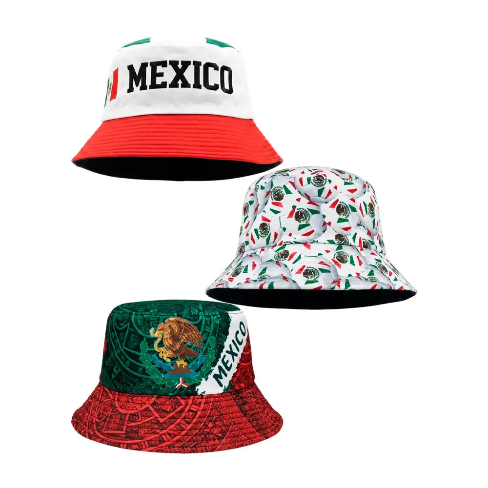 Gorro bucket unisex tipo pescador con estampado de méxico, variedad de modelos