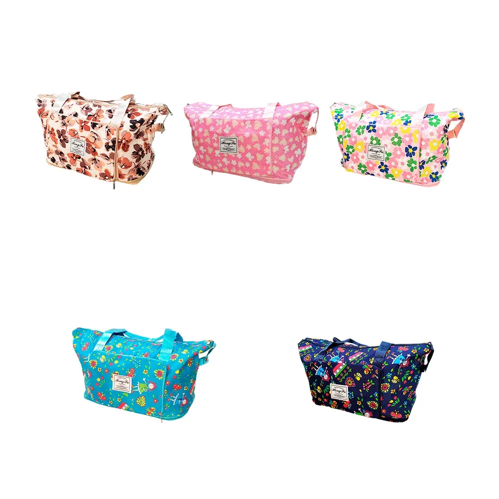 Bolsa maleta multifuncional estampada con asa y 4 compartimentos, variedad