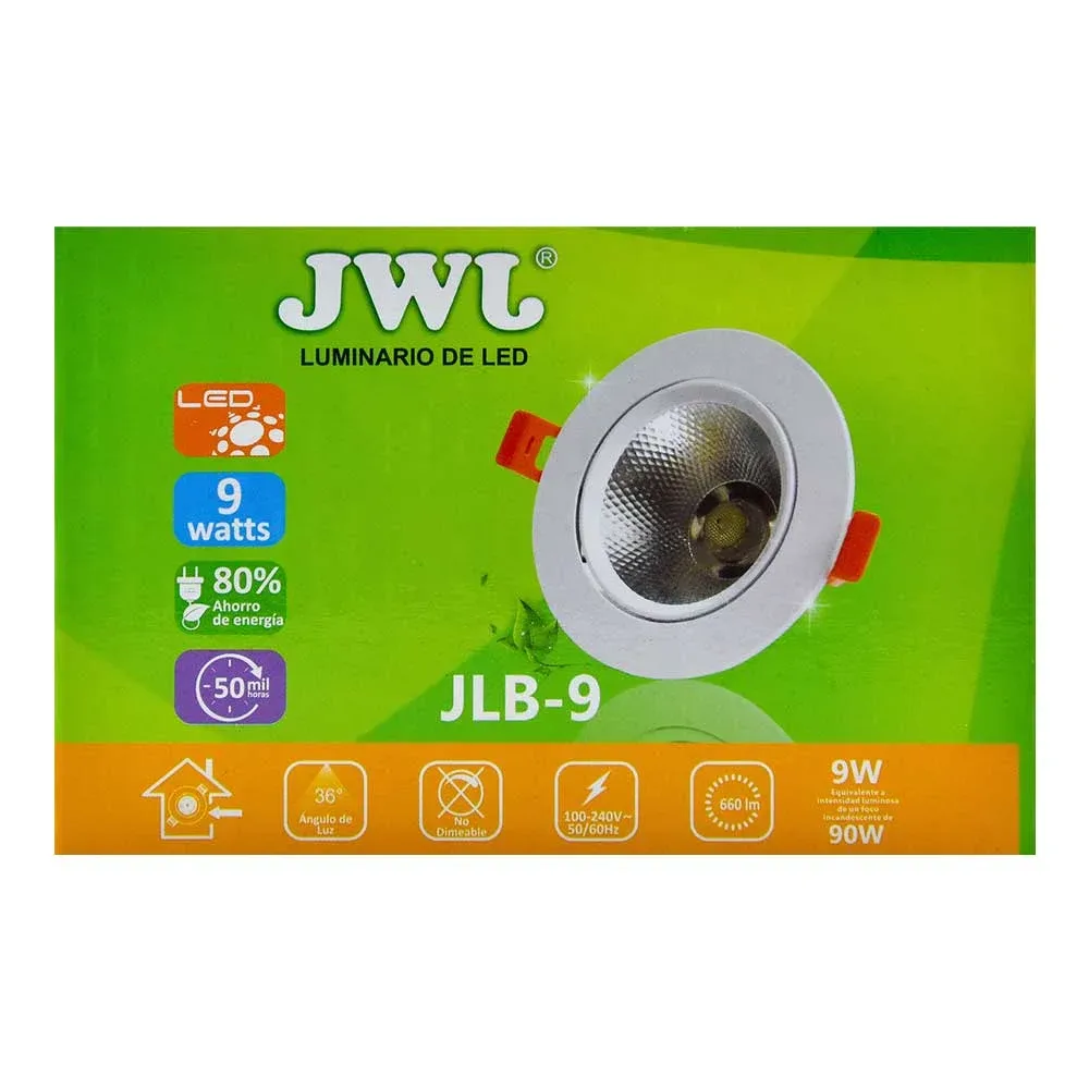 Plafón led 9w luz blanca facetado dirigible jlb-9b jwj