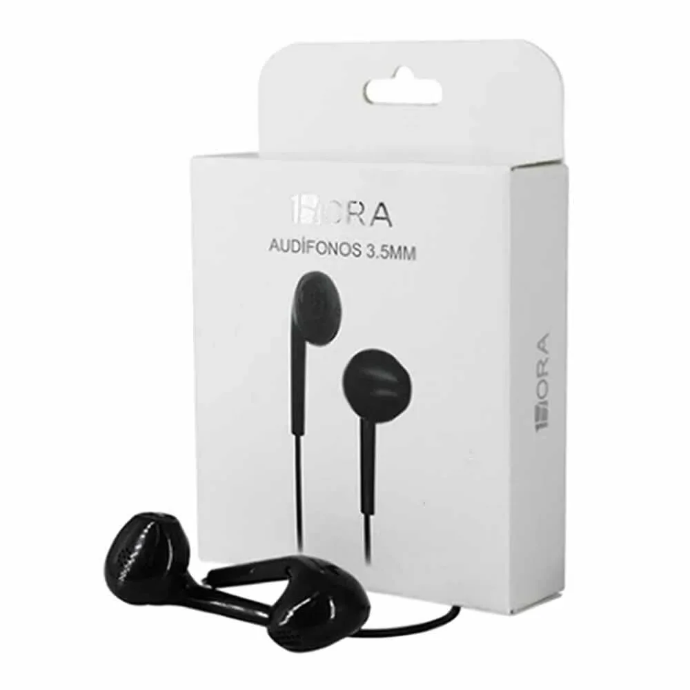 Audífonos alámbricos 1hora tipo earphones, con entrada jack de 3.5 mm, manos libres / aut117n