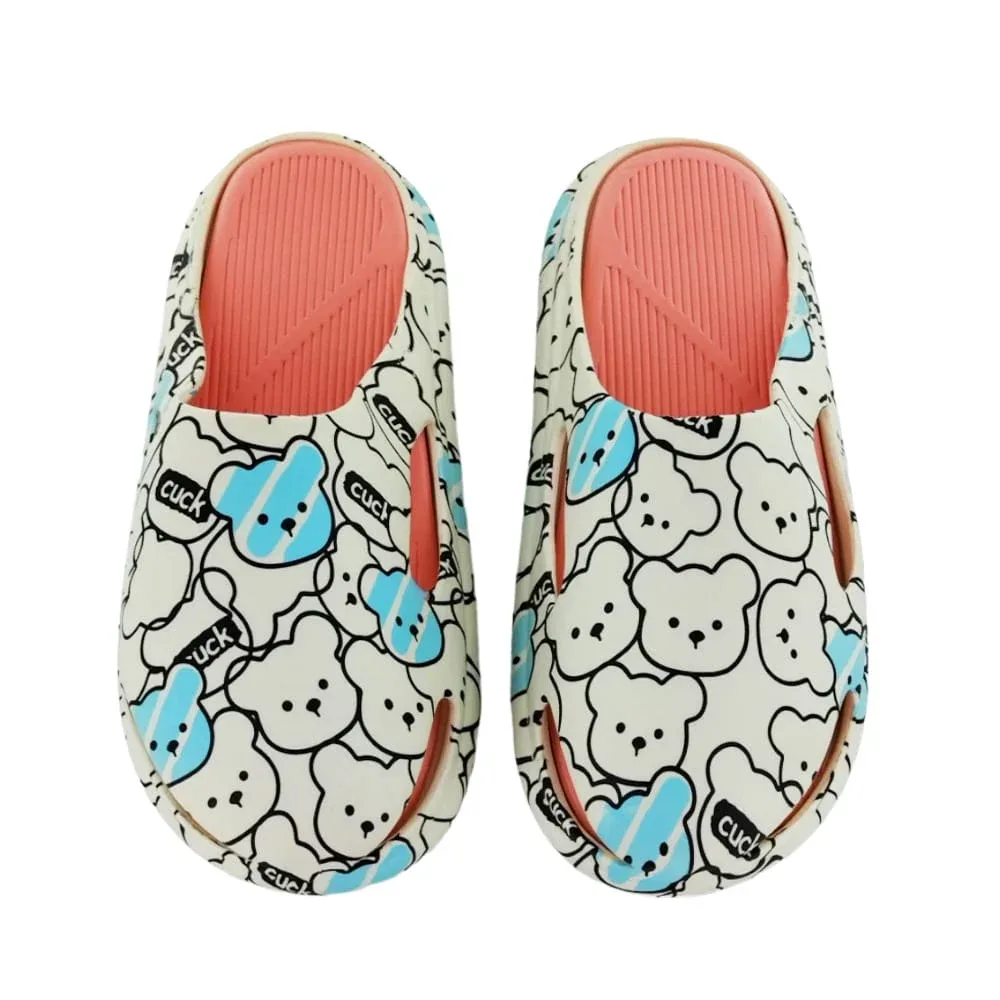 Par de sandalias tipo pantuflas con orificios y estampado, variedad de diseños y tallas / zy-t007 / zy-t006
