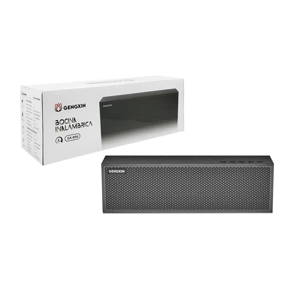 Bocina inalámbrica gengxin rectangular tipo barra en color nego / gx-b08